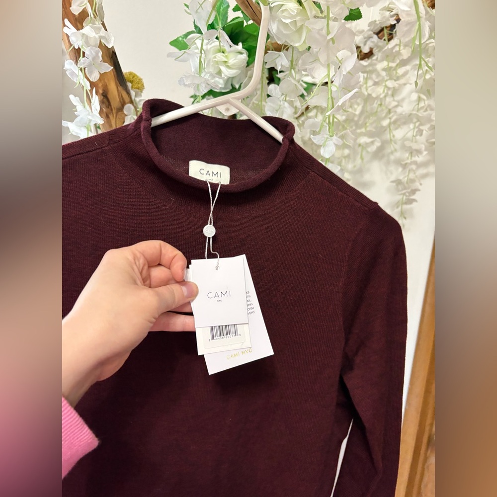 Cami NYC Women's Crewneck Sweater in Burgundy - Picture 8 of 10